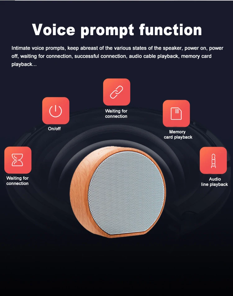 Wood Grain Wireless Bluetooth Speaker Portable Mini Subwoofer Audio Gift Stereo Loudspeaker Sound System Support TF AUX USB A60 - ANKUX.COM