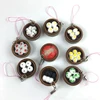 Simulation food steamer pendant mini small cage keychain buns taro jewelry