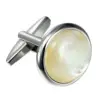 Stone, wood or leather insert simple design classical cufflinks men luxury