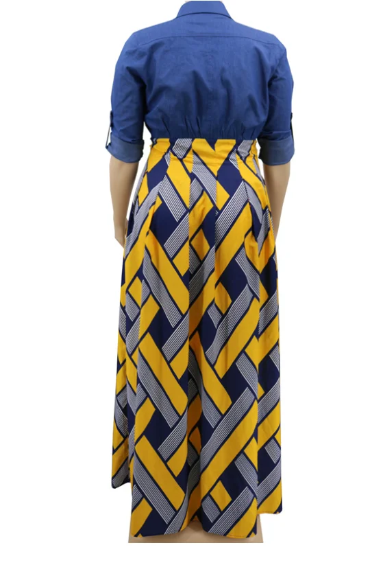 Foma YF1001 hot selling 2020 plus size XL-4XL Autumn winter national style retro women's basic V-neck swing dress