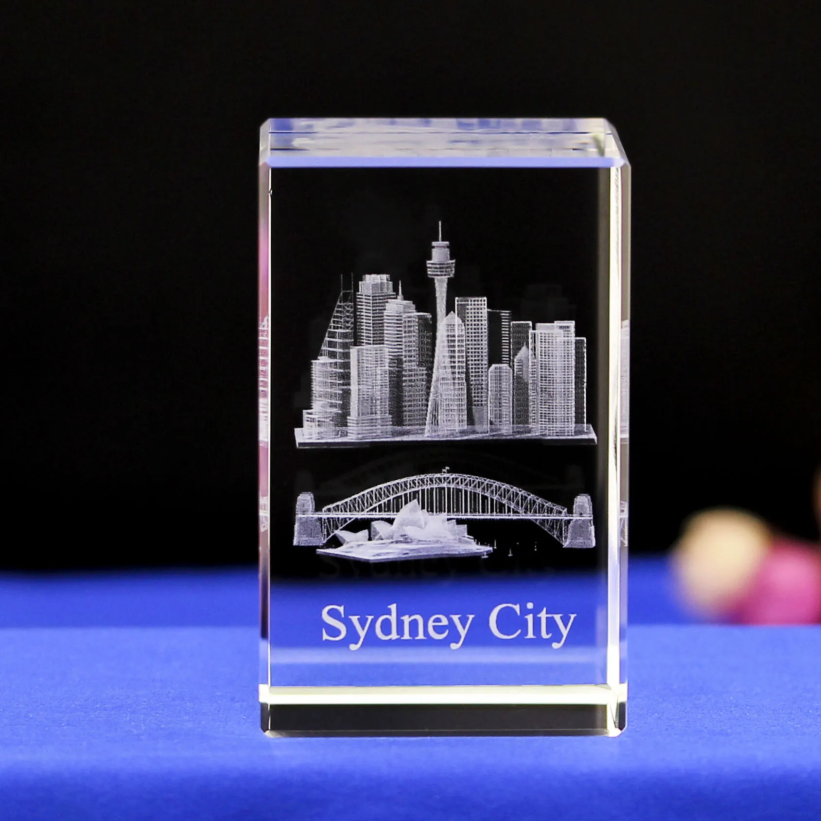 Australia Building Sydney Opera House Laser Engraved K9 Crystal Glass Trophy Photo Block Print Souvenir with Etched Picture details