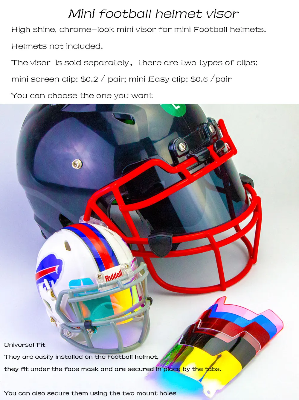 Mini Football Helmet Eye Shield Visor With Clips For Collectors Buy