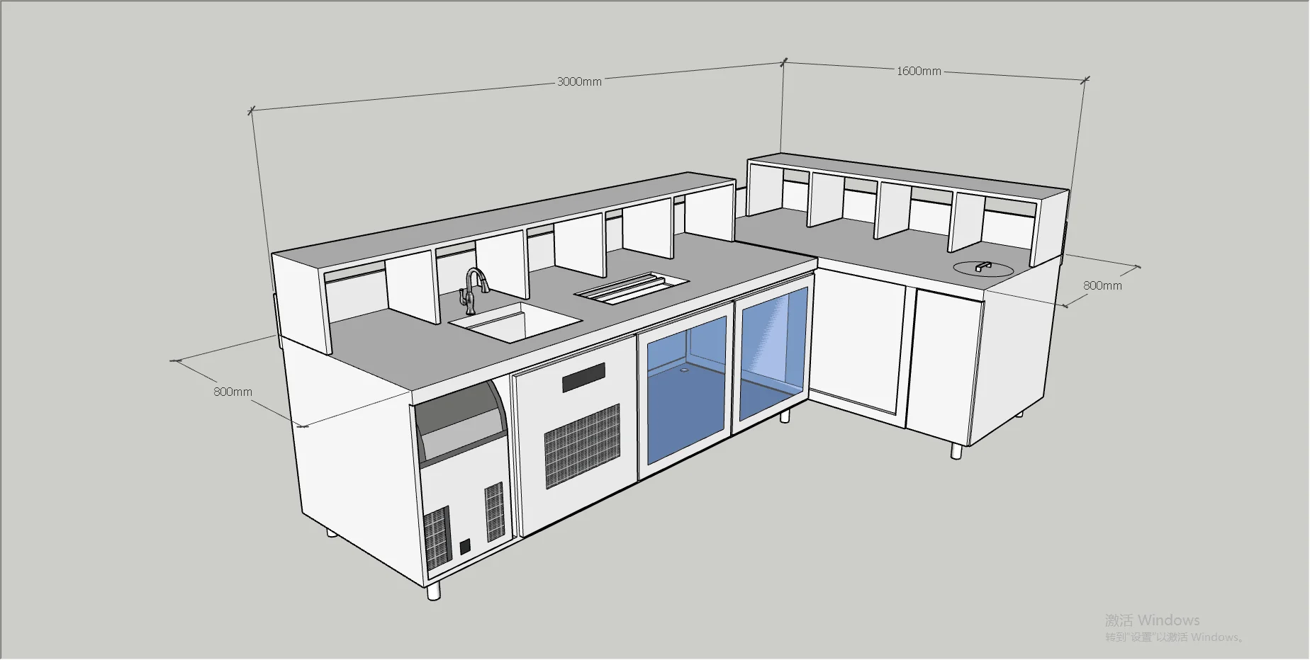 Customized Length Milk Tea Shop Working Table Bubble Tea Counter - Buy