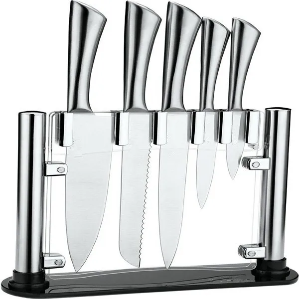 Customized Clear Acrylic Knife Block Handmade Lucite Kitchen Display