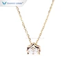 Tianyu Gem Hand Make 14k Yellow Gold Jewelry Moissanite Charm Women Pendant With Sizable Chain Necklace
