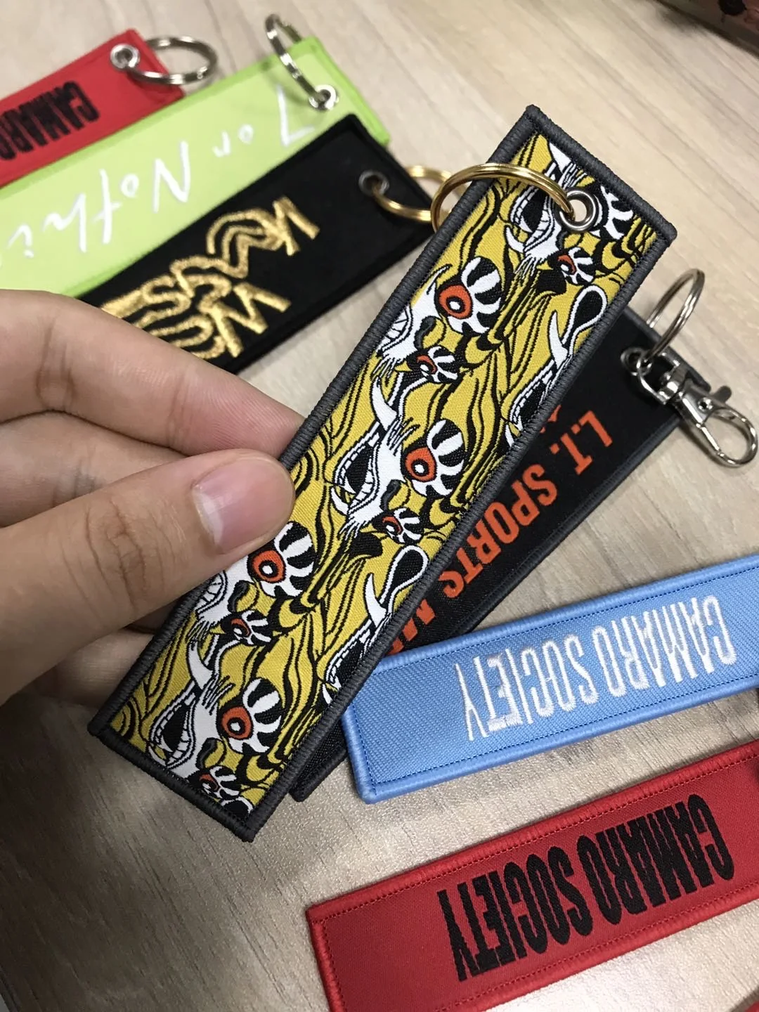 Wholesale Cheap Price Custom Safe Polyester Embroidery Keychain Custom