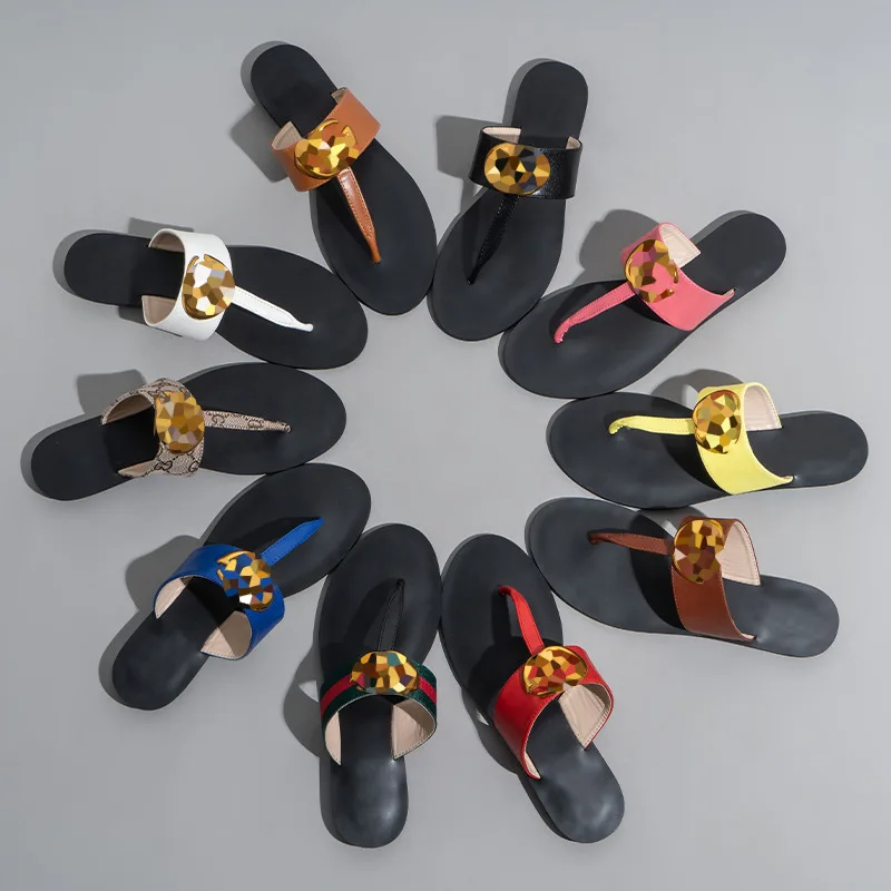 Luxury Flat Shoes Designer Women Casual Flat Sandals New Wholesale ...