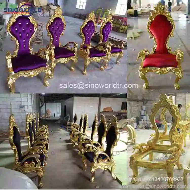 Louis high back wood royal wedding sofa king throne pedicure chair