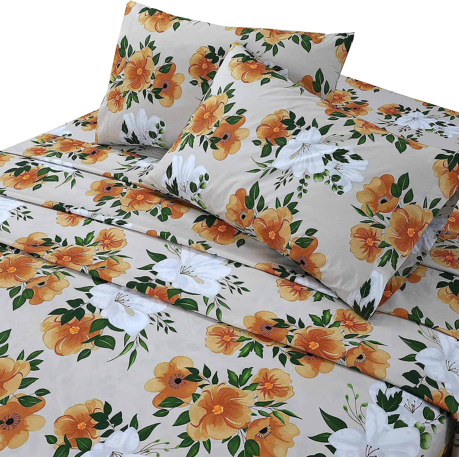 4 Pcs 100 Cotton Sheets Bed Set 300 Thread Count Deep Pockets Sheets