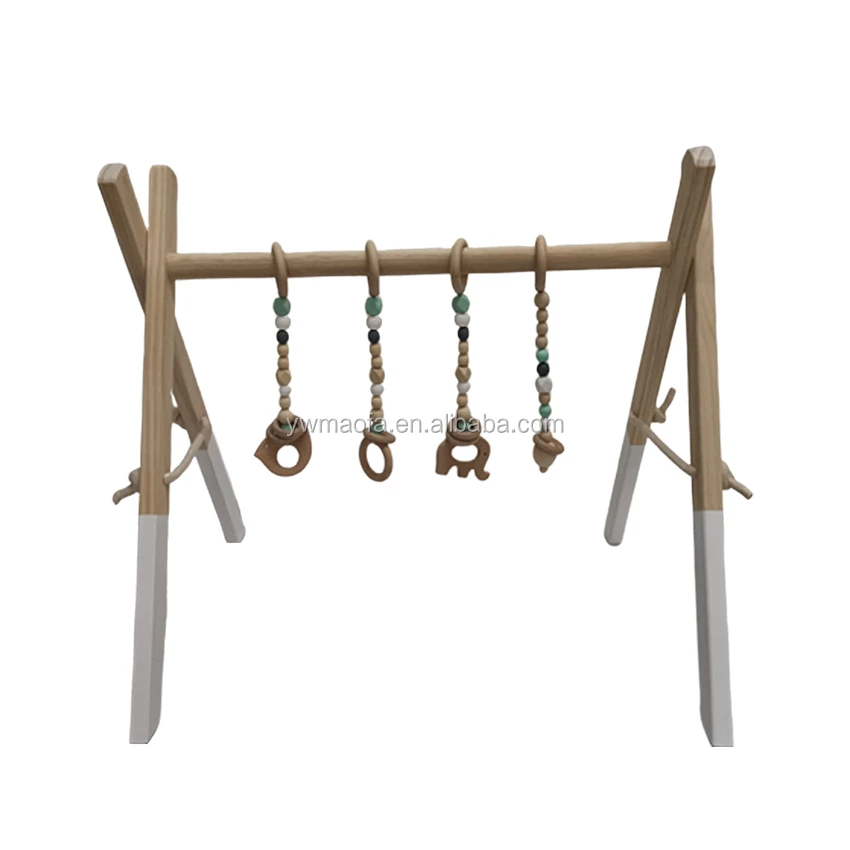 Wholesales Wood Baby Gym Without 3 Wooden Baby Teething Toys Foldable