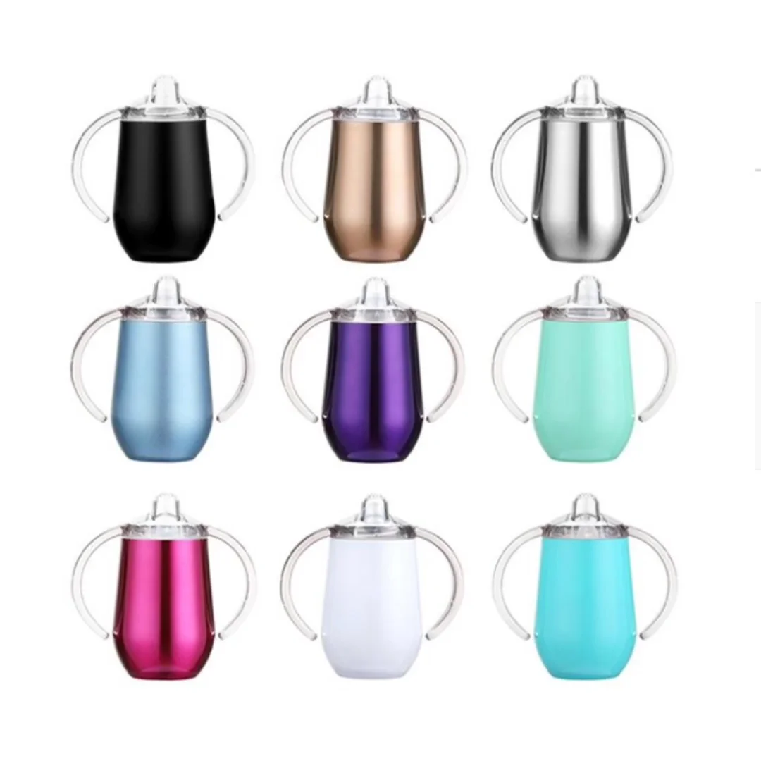 10oz Stainless Steel Tumblers With Sippy Lids Double Wall Vacuum Insulated Sippy Tumbler Cups 7252