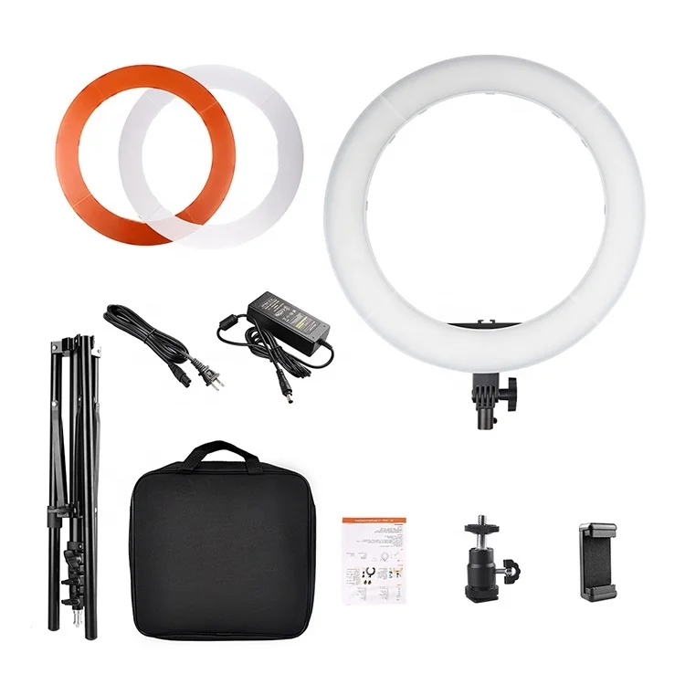 
2020 Newest 21 Inch 53cm LED Ring Light Dimmable with 2m Stand for Vlog Make Up Photography Lighting 