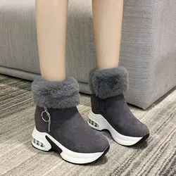 Women Ankle Boot Warm Plush Sport Shoes wedge High Heels Ladies Boot Women Snow Boots Winter Casual Sneakers Height Increasing