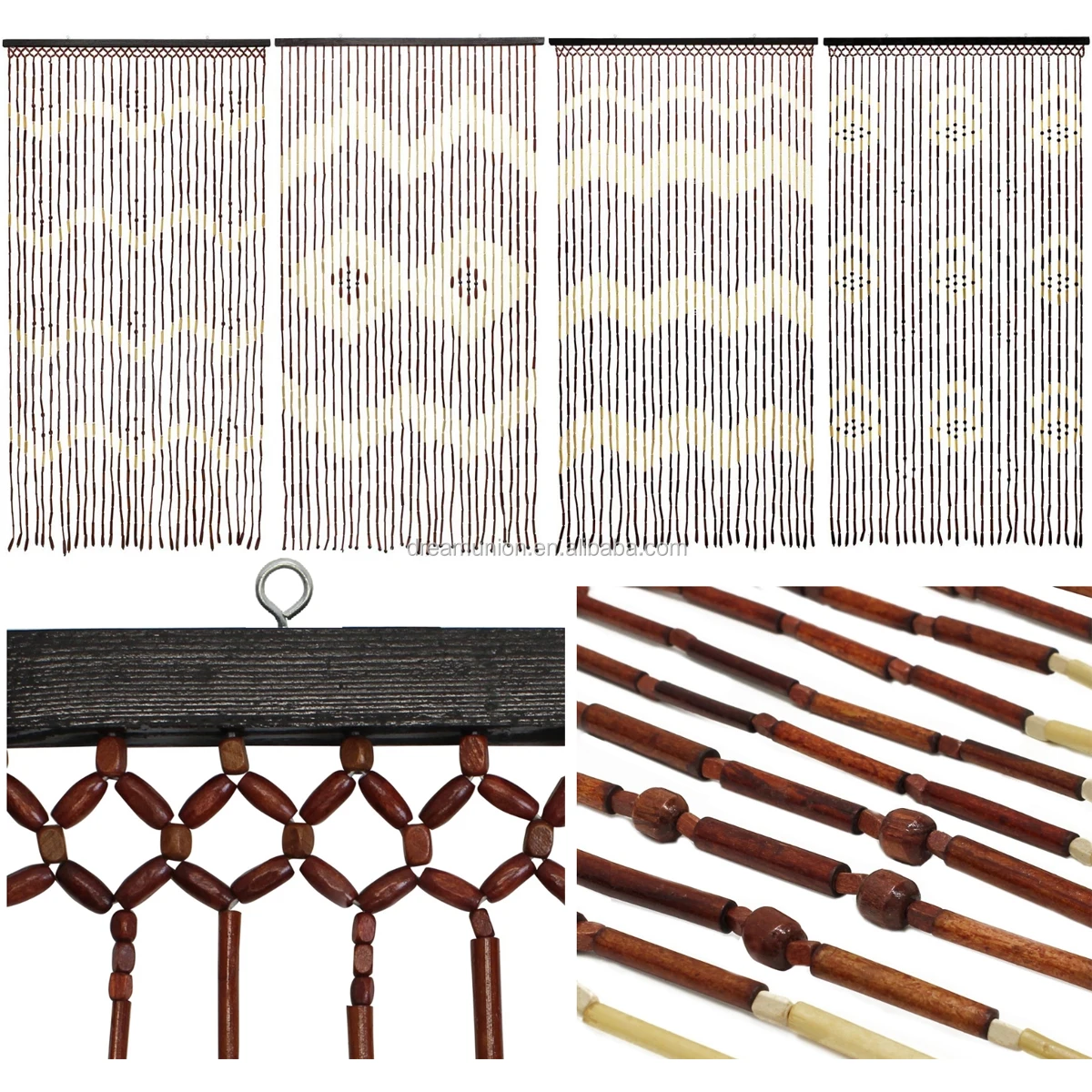 Natural Wooden Beaded Door Curtain Bamboo Summer Blind Fly Mosquito Bug Screen