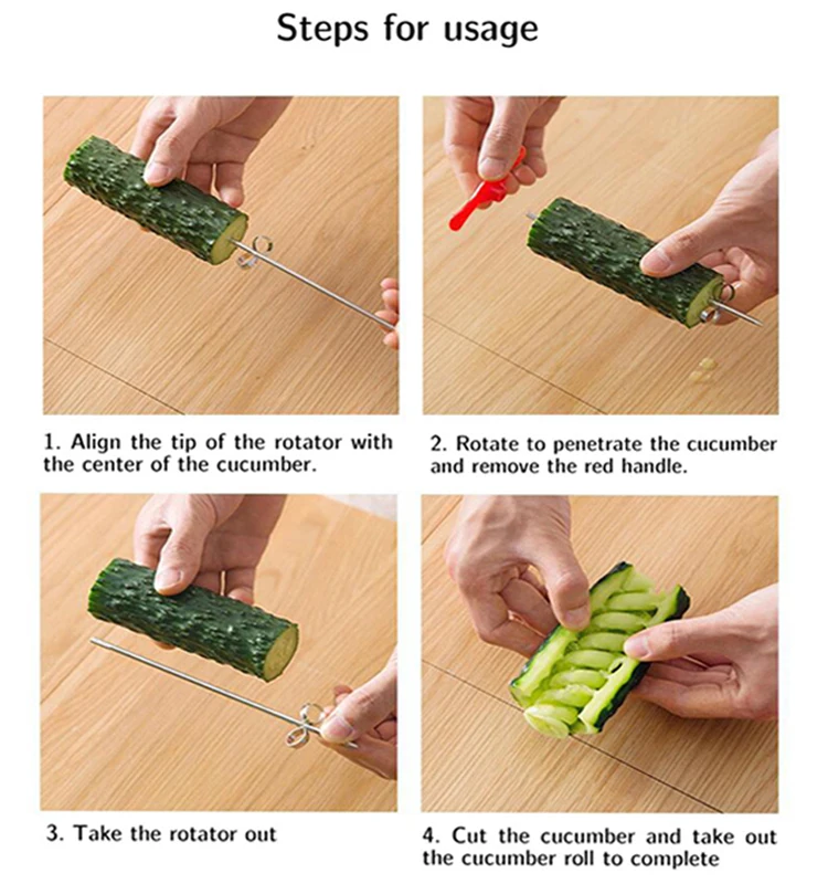 Kitchen Vegetables Spiral Knife Potato Carrot Cucumber Salad Chopper Easy Spiral Screw Slicer Cutter Spiralizer