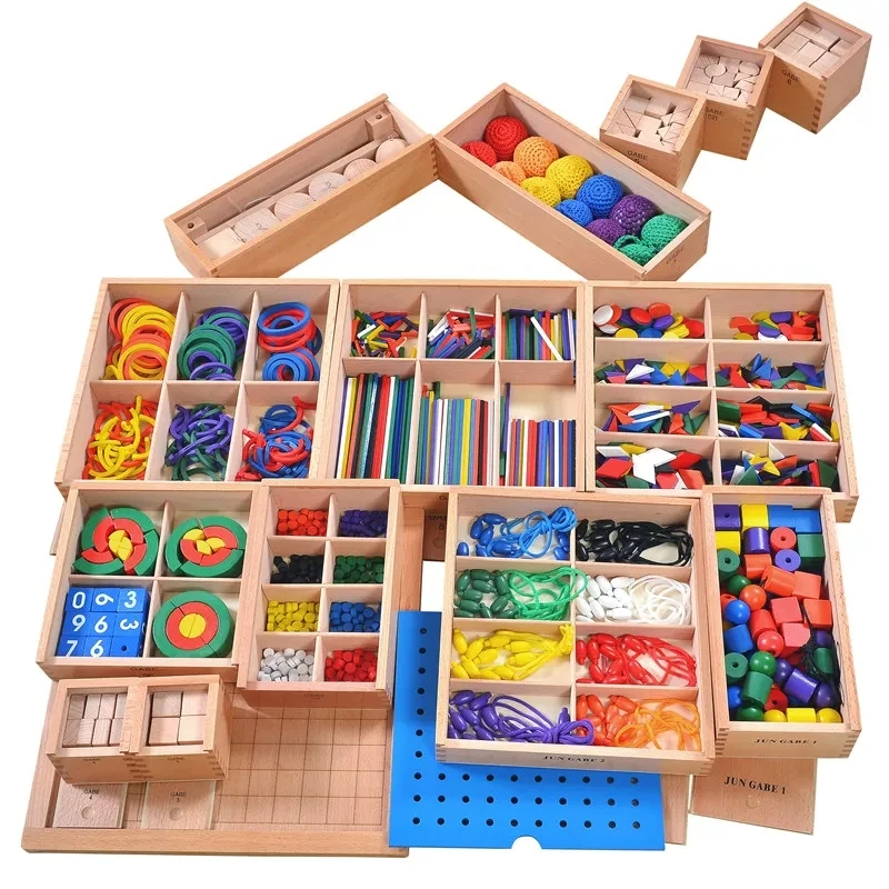 wooden Montessori Materials 15 in 1games wooden puzzle educational Toys