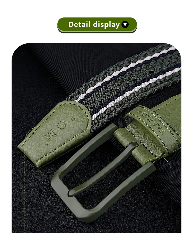 IGM Women Men Canvas Braided Elastic Stretch Fabric Belt