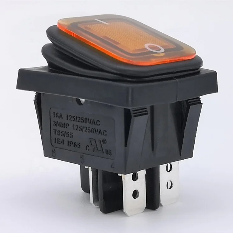 SAJOO Waterproof Rocker Switch 12V DPDT Round ON-OFF ON-ON Momentary LED Light UL Certificate Round Rocker Switches Wholesale