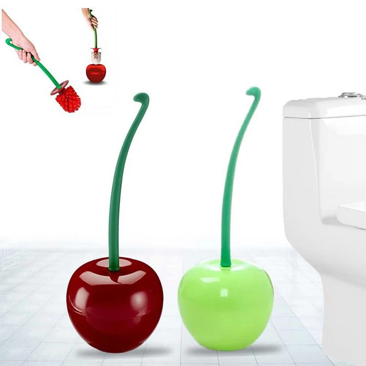Cute Cherry Shaped Toilet Brush Holder Lavatory Bathroom Home Cleaning Tool Call 