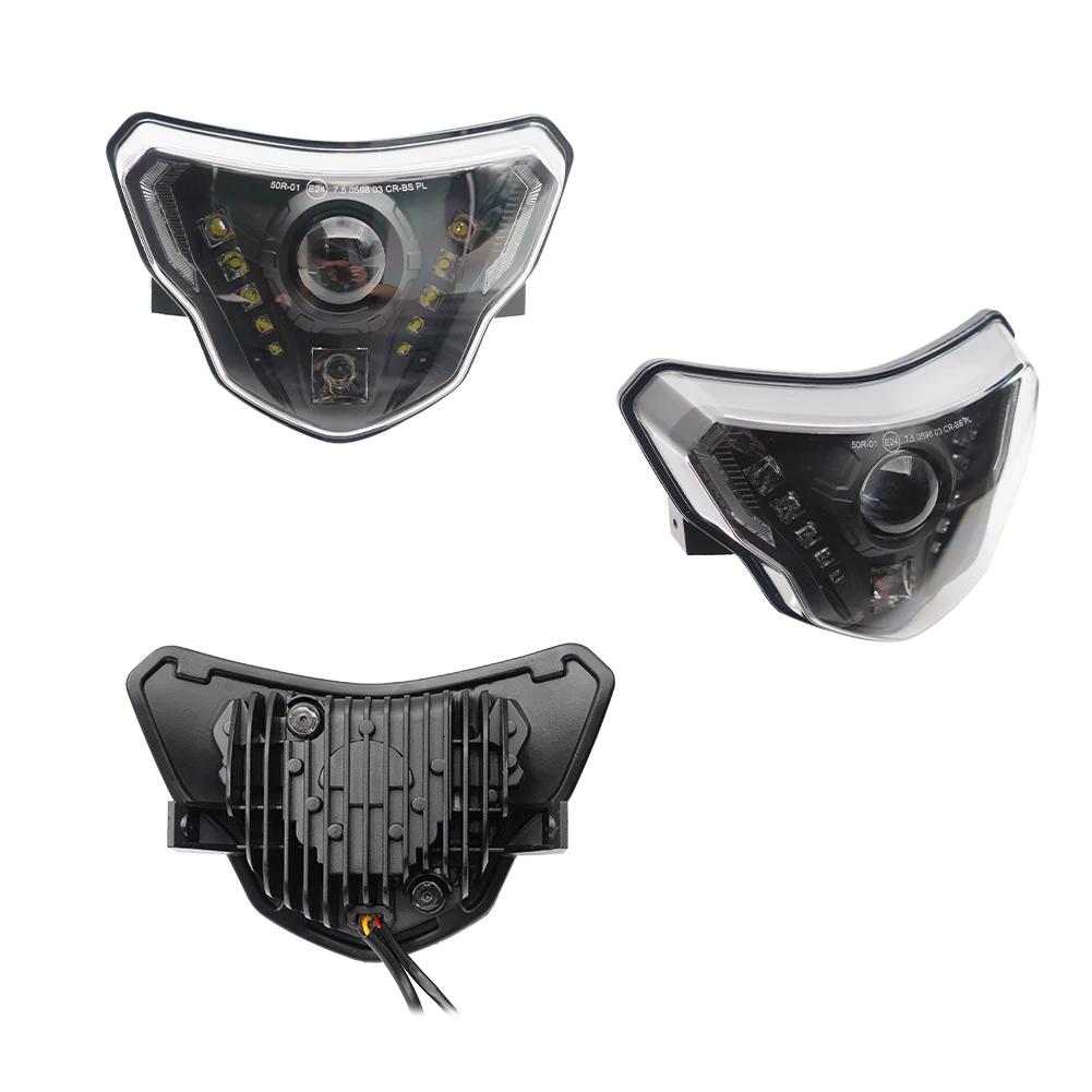 For BMW G310R G310GS Motorcycle Accessories 90W Hi/Lo Beam LED Projector Headlight with White Running Lights details