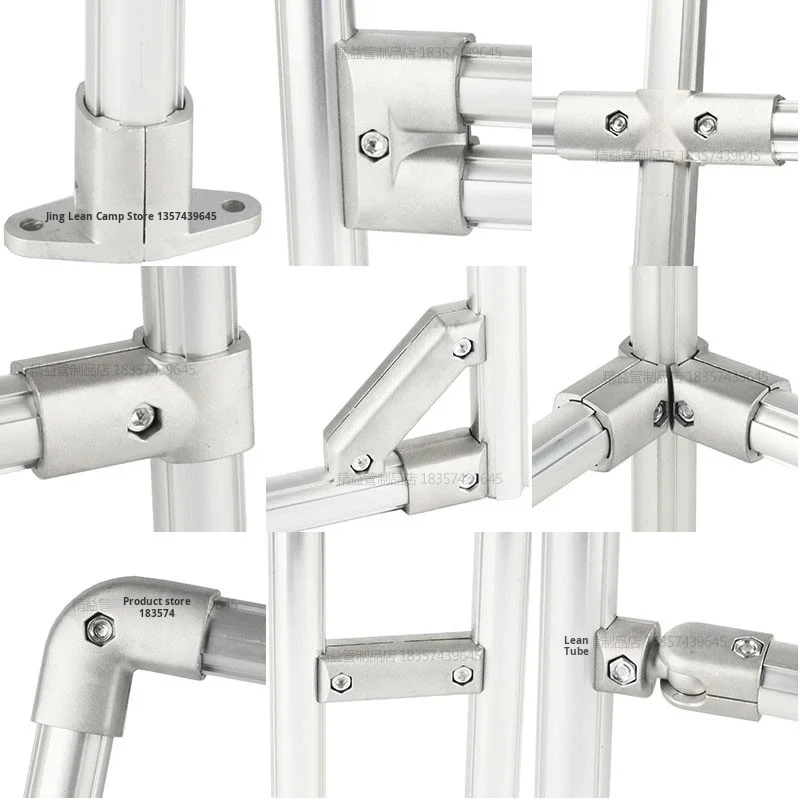 product 1000 series third generation aluminum alloy lean pipe fittings connector joint anodized linear bar profile tube-11