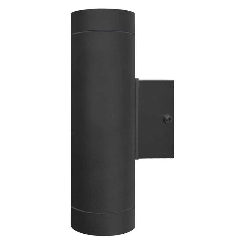 Outdoor IP65 External Wall Light  Stainless Steel Matte Black Finish  220-240v Mains Powered  Suitable For Halogens or LEDs  Req
