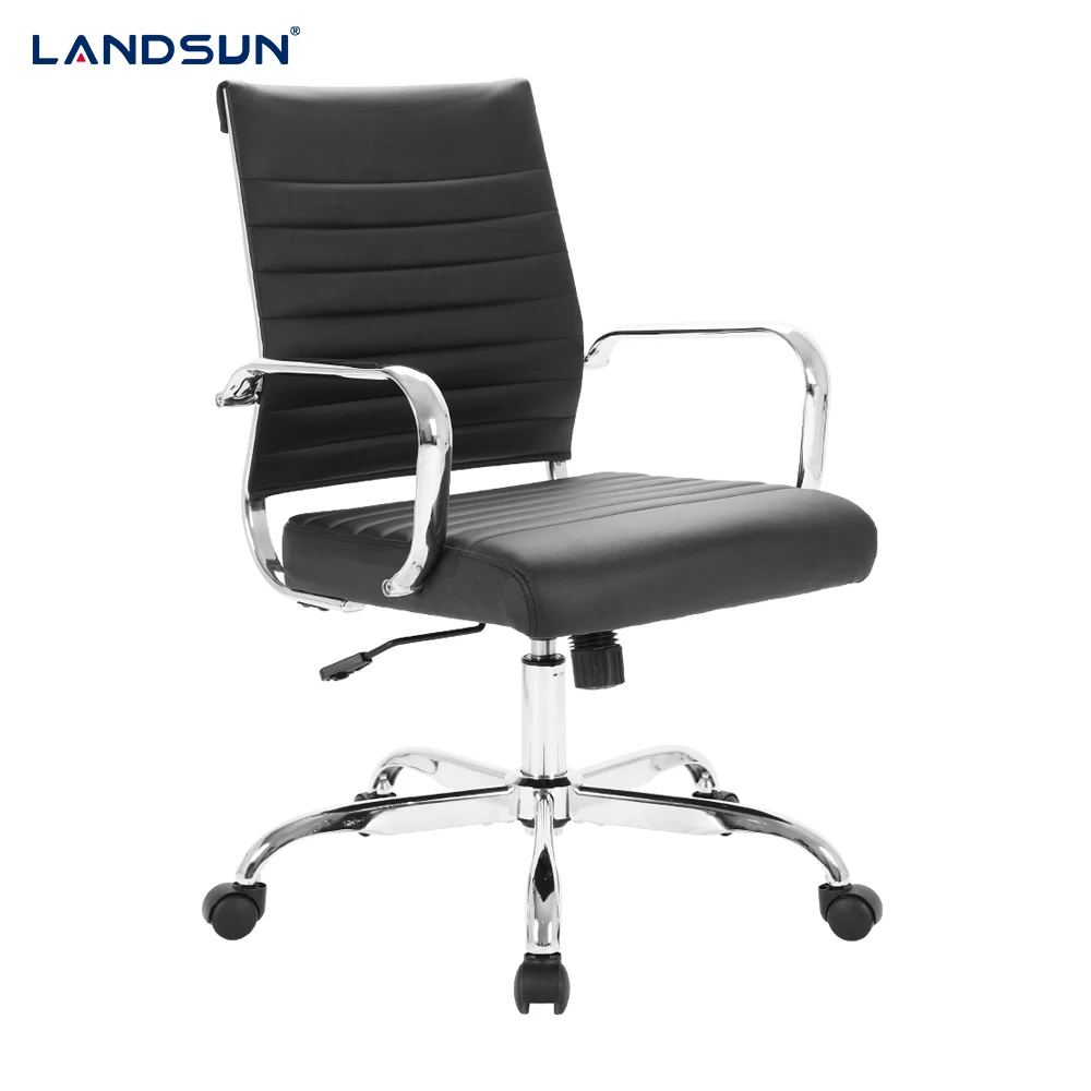 Office Chair Pu Leather Executive Chair Furniture Chromed Metal Frame