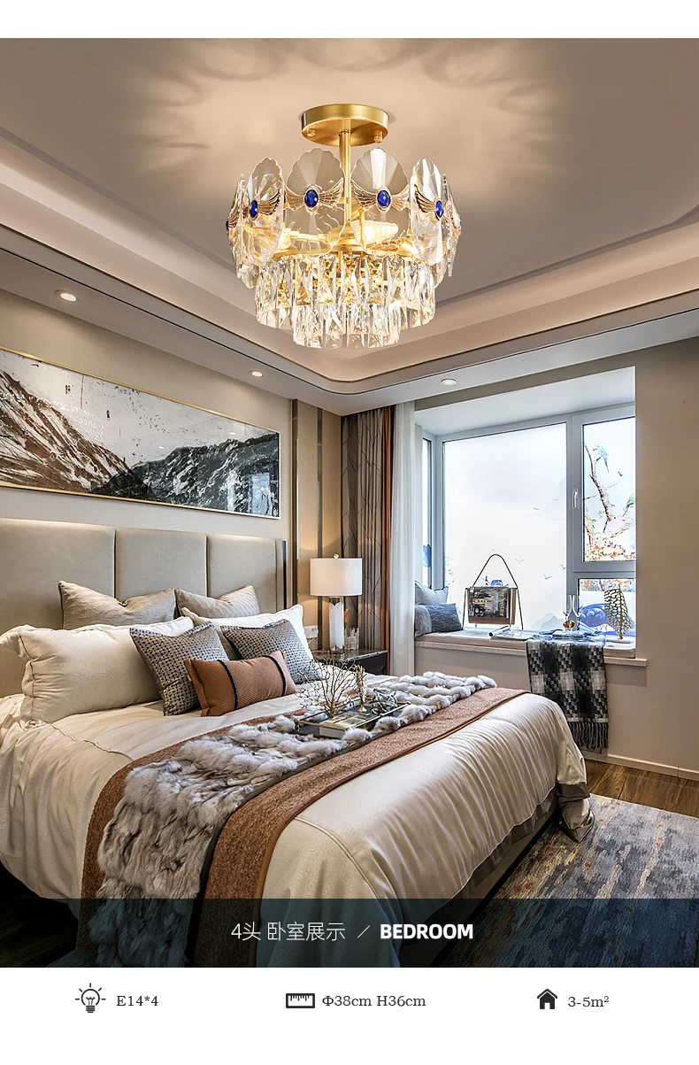 2020 New luxury atmospheric living room lamp post modern rectangular dining room ceiling lamp luxury innovative crystal lamp