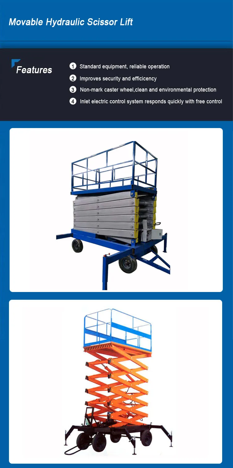 6M-14M Tree Trimming Construction Maintenance Aerial Work Platform Trailer Mobile Hydraulic Scissor Lift Table