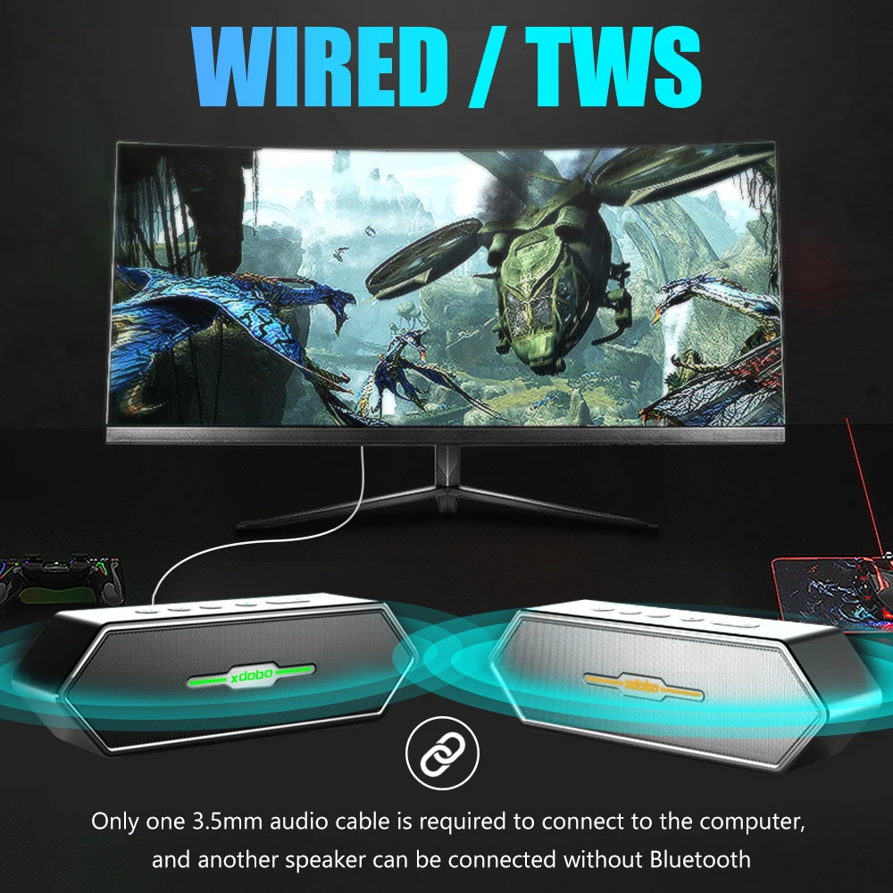 2021 Amazon Computer Super Sports XDOBO Waterproof 50W Subwoofer Bass Mini Portable Bluetooth Wireless Speaker - ANKUX.COM