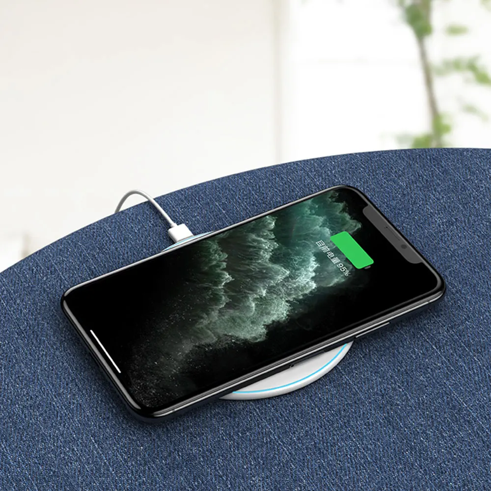 Round Design Led Edge Qi 10W Quick Wireless charger - ANKUX.COM