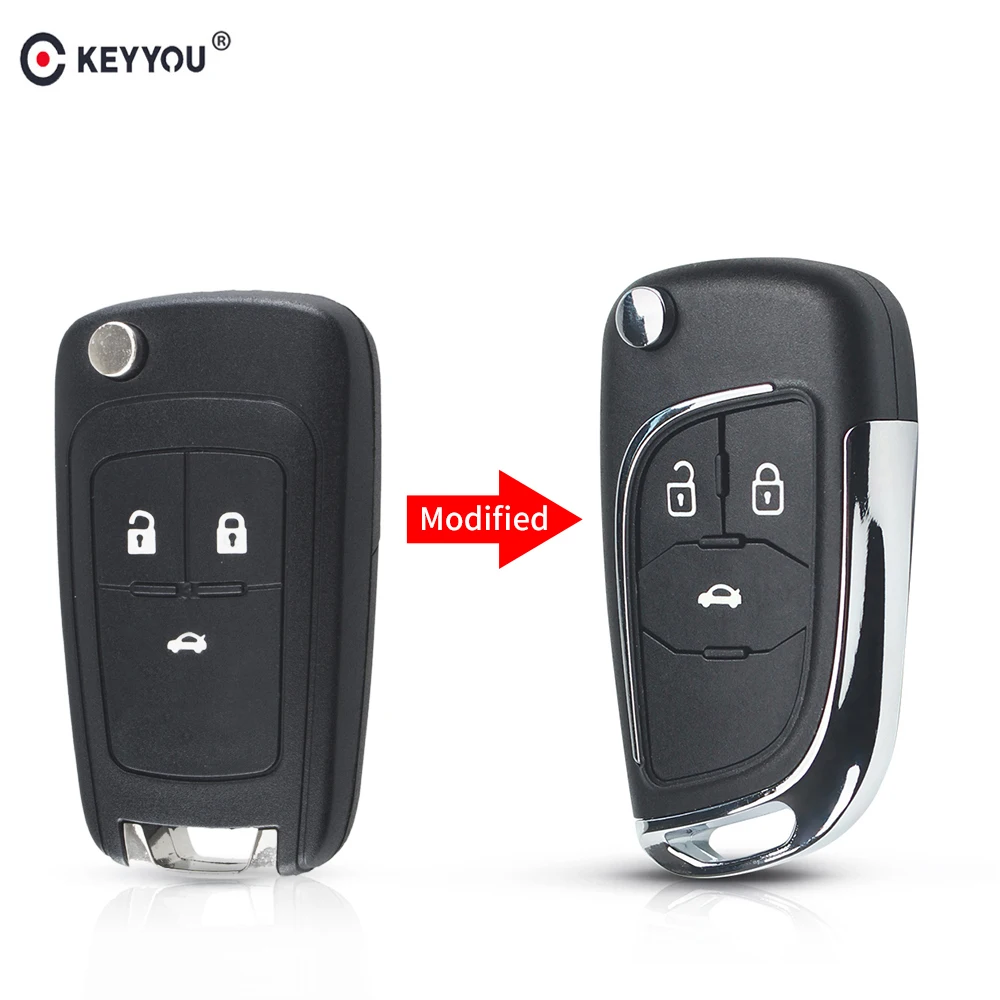 Keyless Entry NEW Folding Flip FOB Remote KEY Case Shell replacement for 2011 2012 2013 Chevy Chevrolet Cruze 3 Buttons 