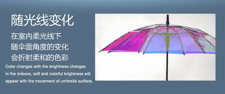 Rst时尚魔术透明长伞 具有变色和多色效果 Buy 雨伞清晰 魔术变色伞 闪亮伞product On Alibaba Com