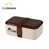 Eco friendly classic style rectangle 1100 ml husk fiber BFA Free lunch box bento box with cutlery and clips