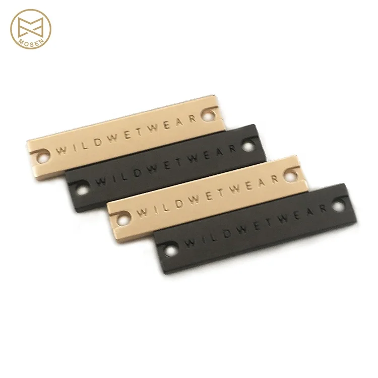 Wholesale Custom Engraved Metal Clothing Logo Label Tags Plate For
