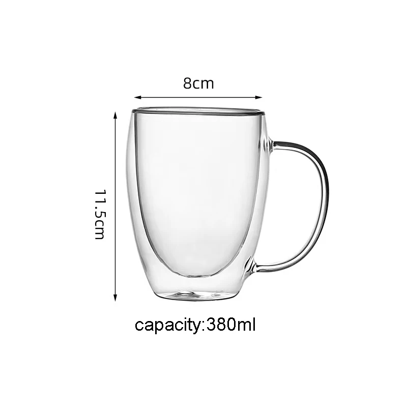 Double Wall Glass Coffee Cup With Bamboo Lid Double Layer Glass Cups