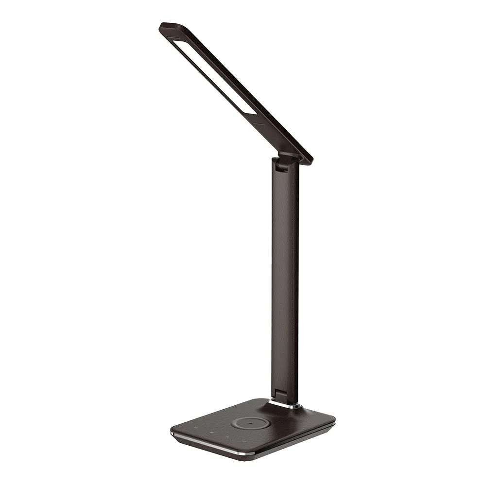 2020 amazon for office fashion imitation leather foldable  LED  Desk lamp with wireless charger