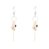 New Designs Jewelry Wholesale Gold Plated Leaf Long Hoop Earrings Crystal Earrings For Polite Women Ring Circle Earrings E136725