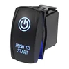 PUSH TO START Dual Light 20A 12V ON OFF Blue Light 5 PIN Laser Etched LED Rocker Switch For Car Boat