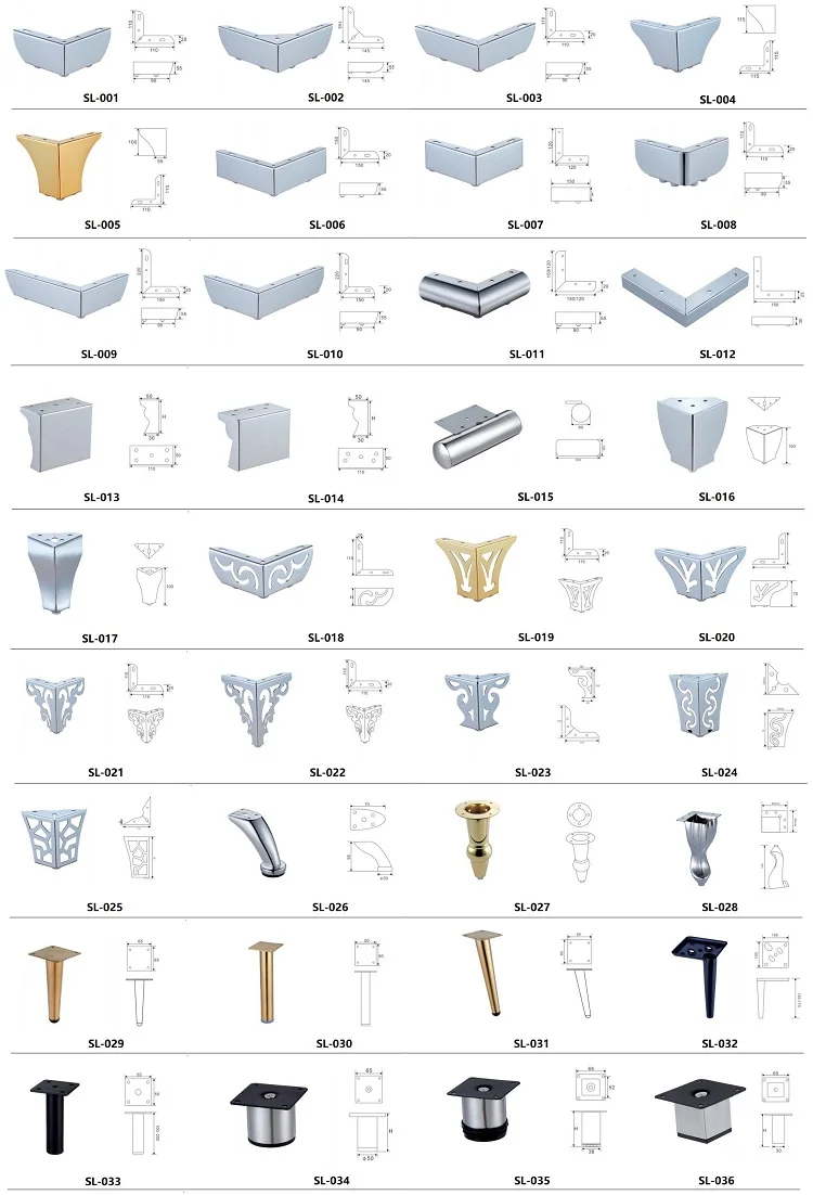 Metal Chrome Modern Sofa Legs Footings Furniture Accessories Hardware