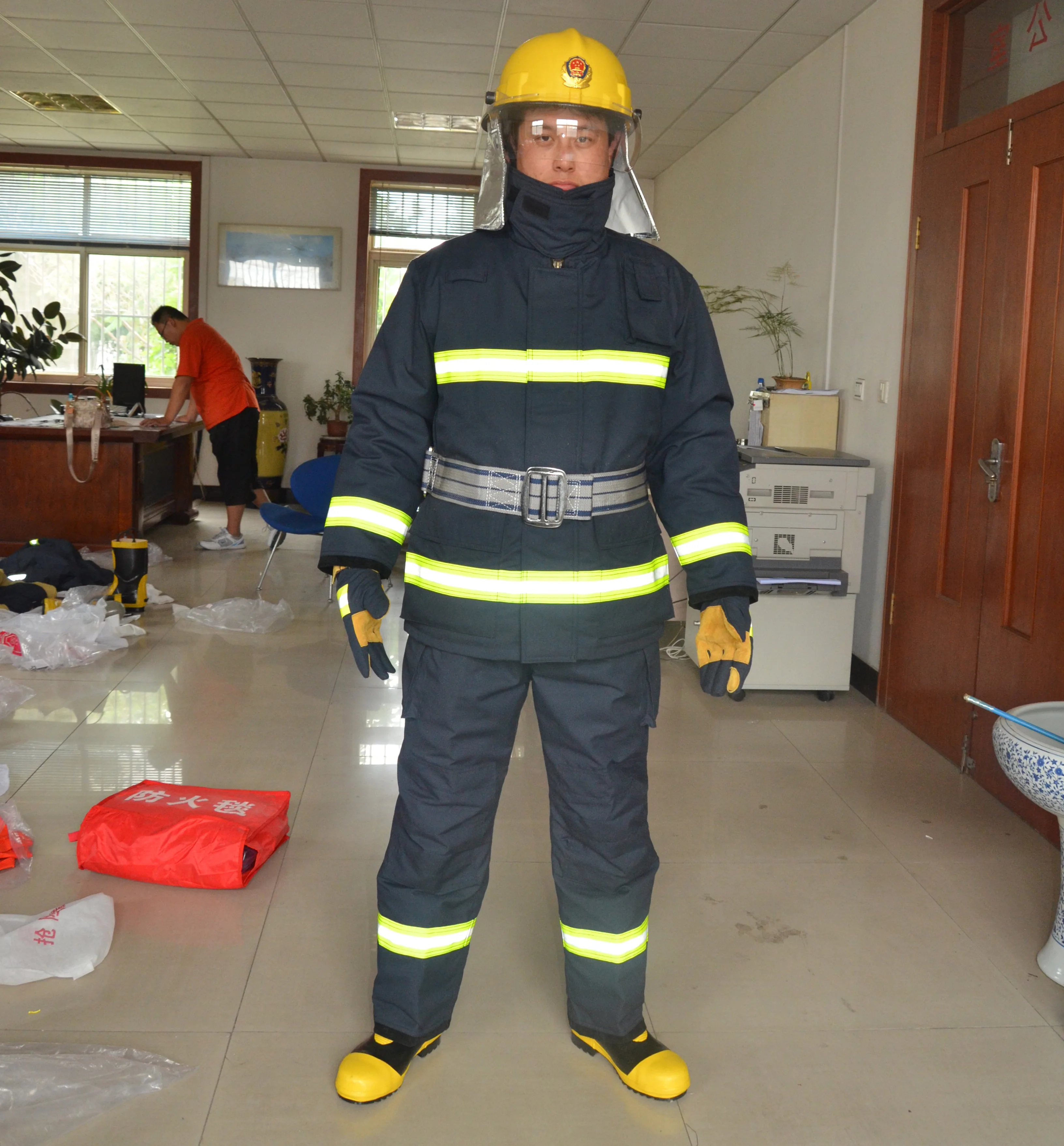 Firefighter Uniforms Fire Resistant Clothing For Fireman Ce En469 4 Layers Fireman Uniform Fire