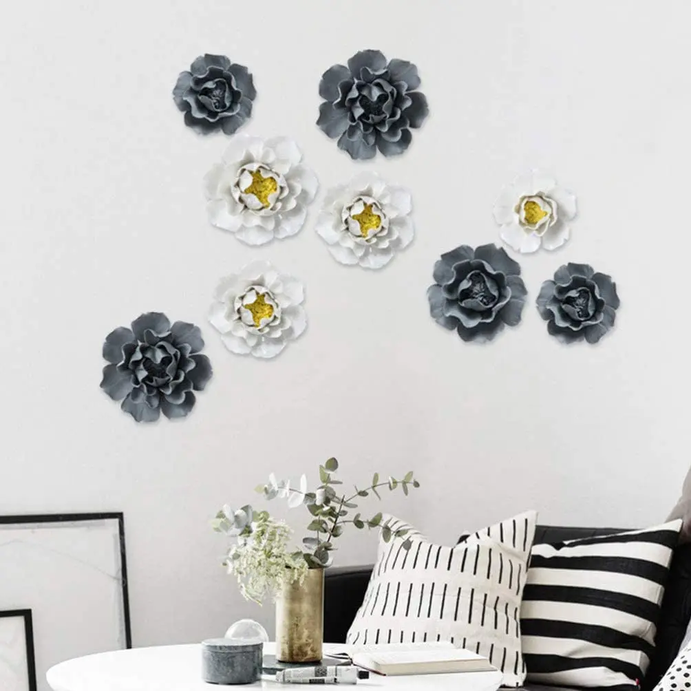 Ceramic Flower 3D Wall Decor Hangings Home Room Wall hanging Art Decor Handmade 