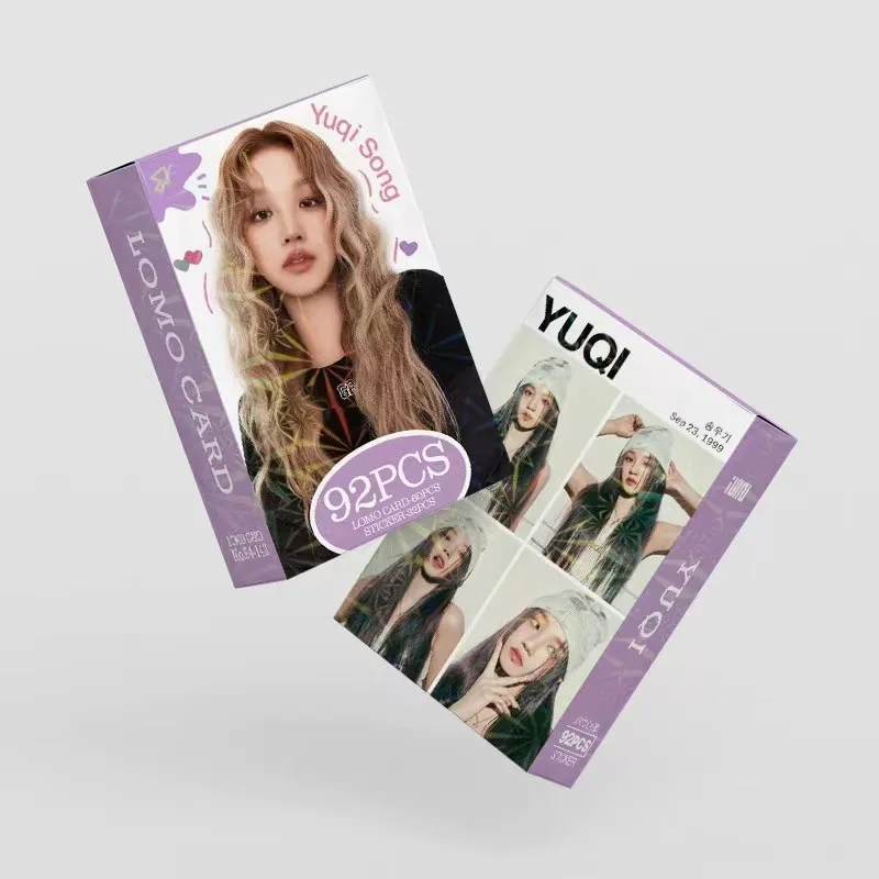 92pcs/box Kpop (g)i-dle Yuqi Personal Selfie Lomo Cards Stickers 60pcs ...