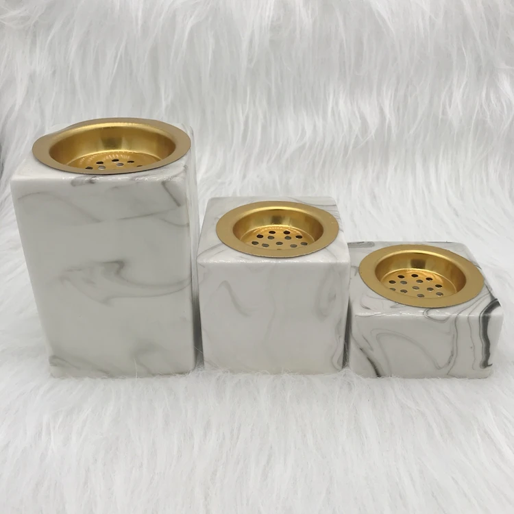 Wholesale Smooth Middle East Square Marble Ceramic Incense Burner For