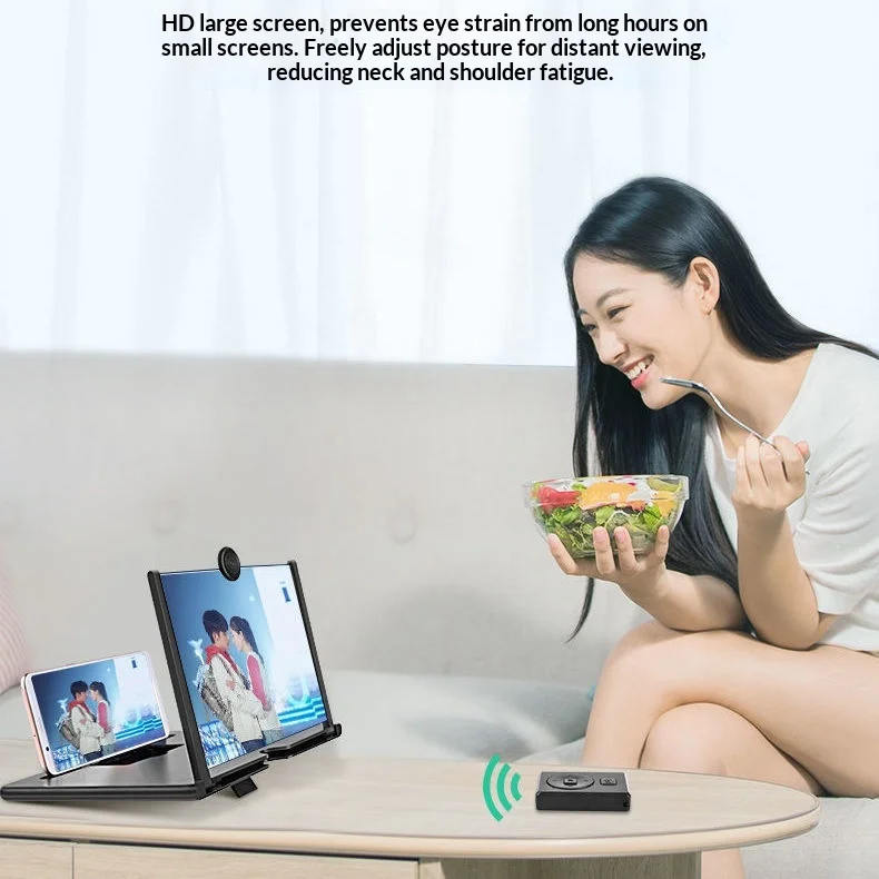 Hot Sales F3 Plastic Mobile Phone Screen Amplifier 10/12 Inch Desktop Pull-Out HD Video Lazy Magnifying Glass Stand
