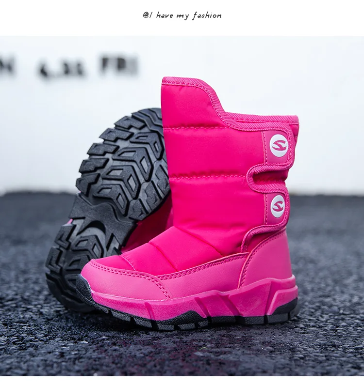 HOBIBEAR Boys Winter Durable Snow Boots Warm Big Size Girls Snow Boot Children Fashion Shoes