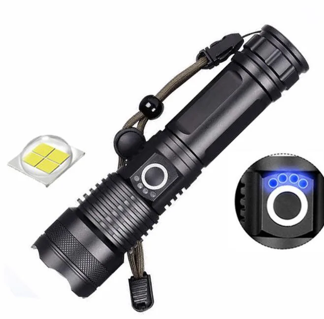Rechargeable Zoomable Cree XHP50 5 Modes USB Tactical Bright Torch LED Flashlights
