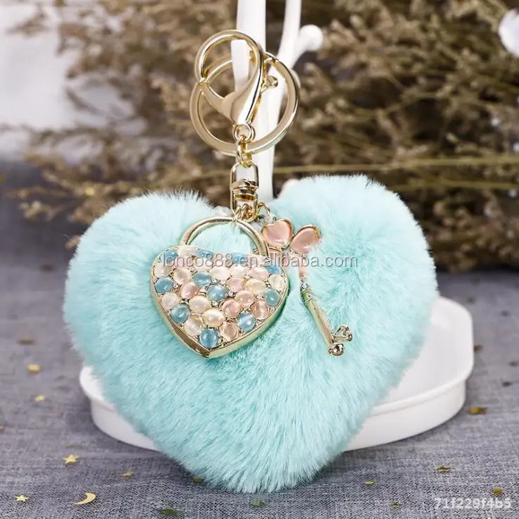 Source KC098 High Quality Luxury Heart Love Keychain Cute Girl Key