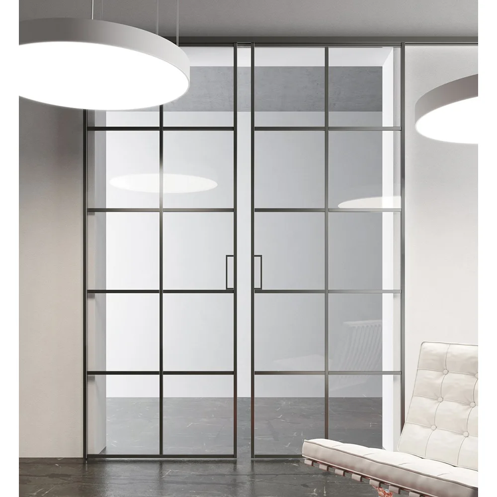 Art Deco Style Sliding Partition Doors Aluminum Partition Door With