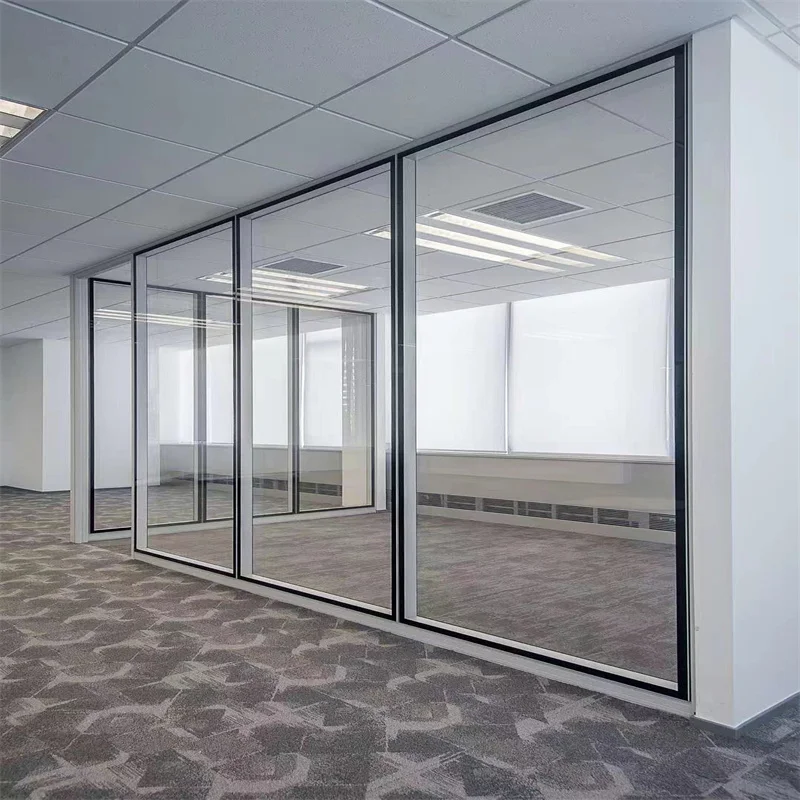 product hidden frame double glass partition 108mm aluminum frame  steel keel   ideal for luxury retail boutiques-4
